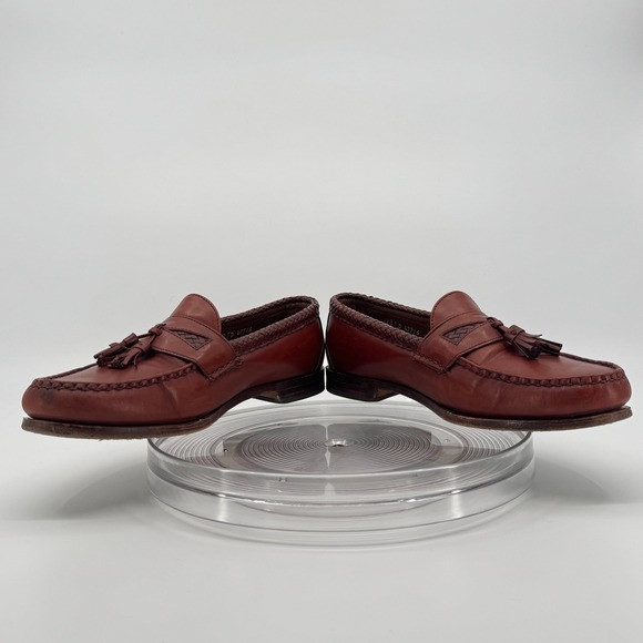 Allen Edmonds Maxfield Tassel Loafers Mens 11D Brown Woven Trim Made USA main image 5